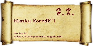 Hlatky Kornél névjegykártya