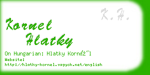 kornel hlatky business card